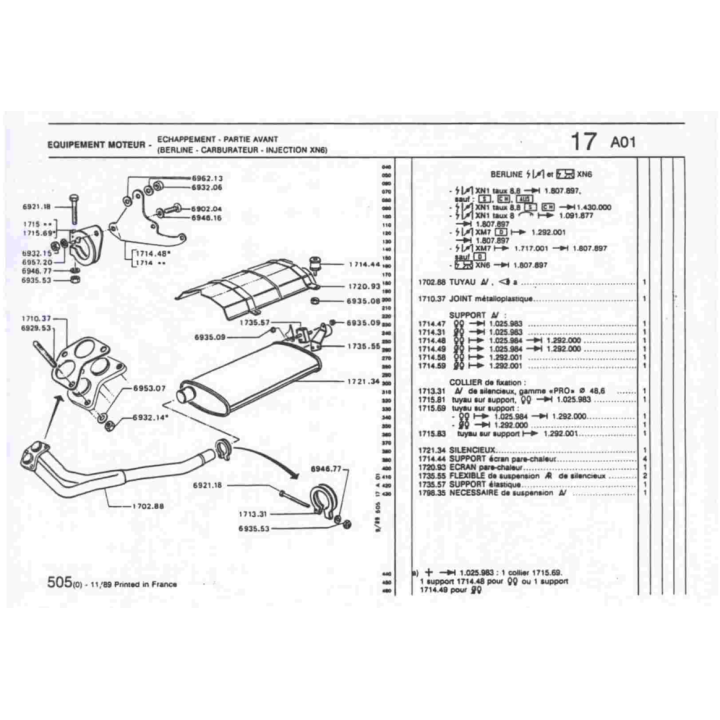 Joint echappement XD2S Ref: 1710.27